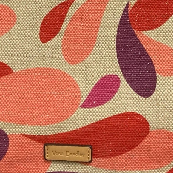 Vera Bradley wristlet clutch bag fringed summer fun red tan - Picture 5 of 6